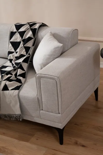 Hanah Home Rohová sedací souprava Horizon 250 cm ecru levá