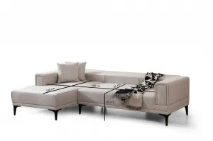 Hanah Home Rohová sedací souprava Horizon 250 cm ecru levá