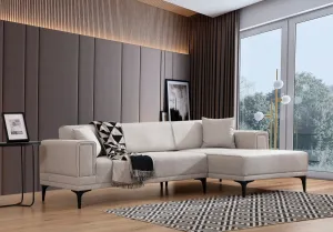Hanah Home Rohová sedací souprava Horizon 250 cm ecru pravá