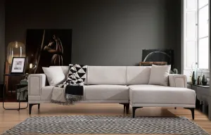 Hanah Home Rohová sedací souprava Horizon 250 cm ecru pravá