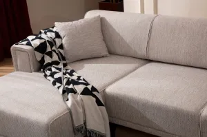 Hanah Home Rohová sedací souprava Horizon 250 cm světle hnědá levá