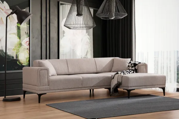 Hanah Home Rohová sedací souprava Horizon 250 cm světle hnědá pravá