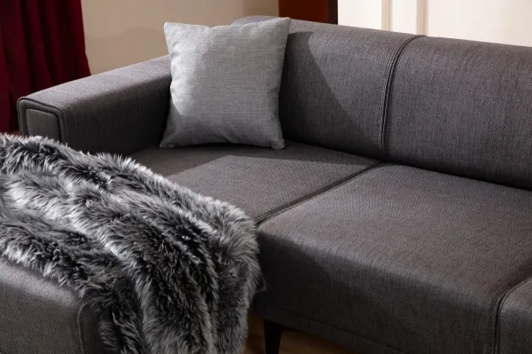 Hanah Home Rohová sedací souprava Horizon 250 cm tmavě šedá levá