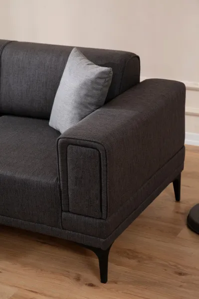 Hanah Home Rohová sedací souprava Horizon 250 cm tmavě šedá levá