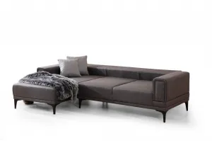 Hanah Home Rohová sedací souprava Horizon 250 cm tmavě šedá levá
