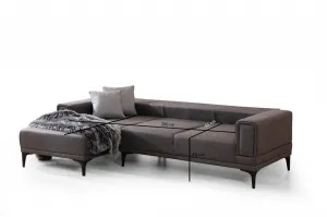 Hanah Home Rohová sedací souprava Horizon 250 cm tmavě šedá levá