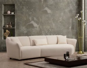 Hanah Home Třímístná pohovka Mentis 288 cm krémová