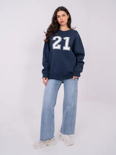 Dámska oversized mikina tmavomodrá