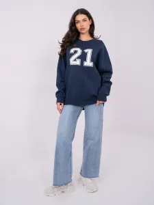 Dámska oversized mikina tmavomodrá