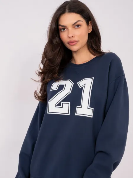 Dámska oversized mikina tmavomodrá