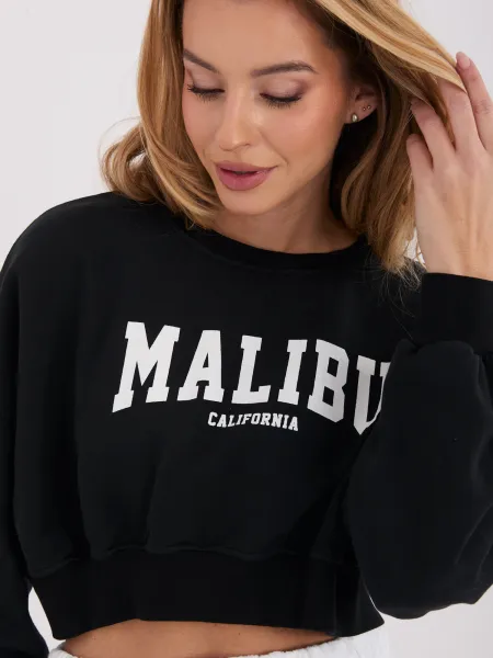 Čierna crop mikina Malibu