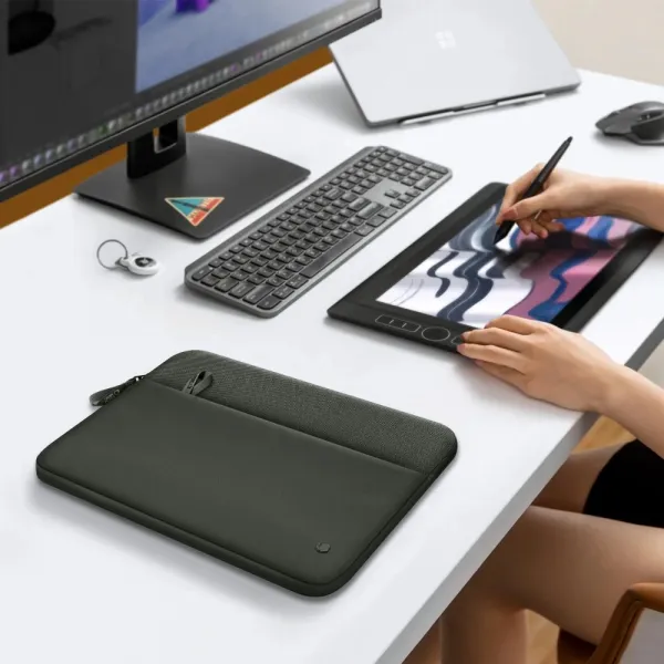 Tech-Protect Sleeve Cover obal na notebook 15-16'', tmavozelený