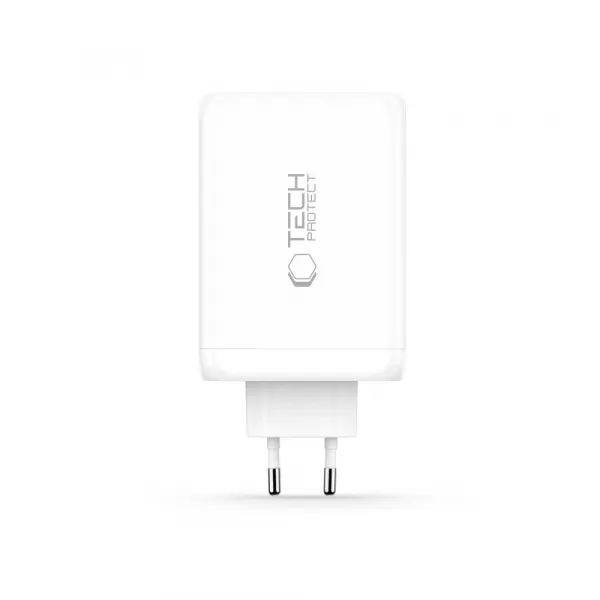 Tech-Protect NC240W-GAN 4-portová nabíjačka, PD 240W / QC3.0, biela