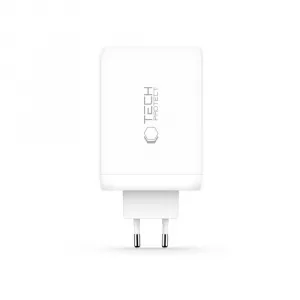 Tech-Protect NC240W-GAN 4-portová nabíjačka, PD 240W / QC3.0, biela