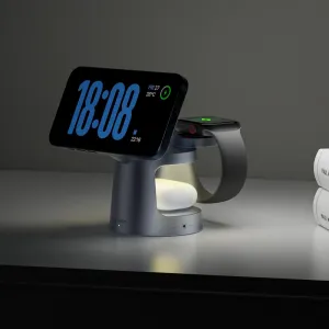 Tech-Protect QI2.2-25W-A48 3v1 bezdrôtová MagSafe nabíjačka, tmavošedá