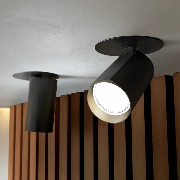 DECOREUM Zapustená stropná lampa BORA KJ2108 1xGU10 čierna