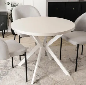 JAKS Okrúhly rozkladací stôl biely  90 - 190 cm kašmír Lugo