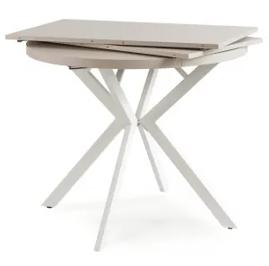 JAKS Okrúhly rozkladací stôl biely  90 - 190 cm kašmír Lugo