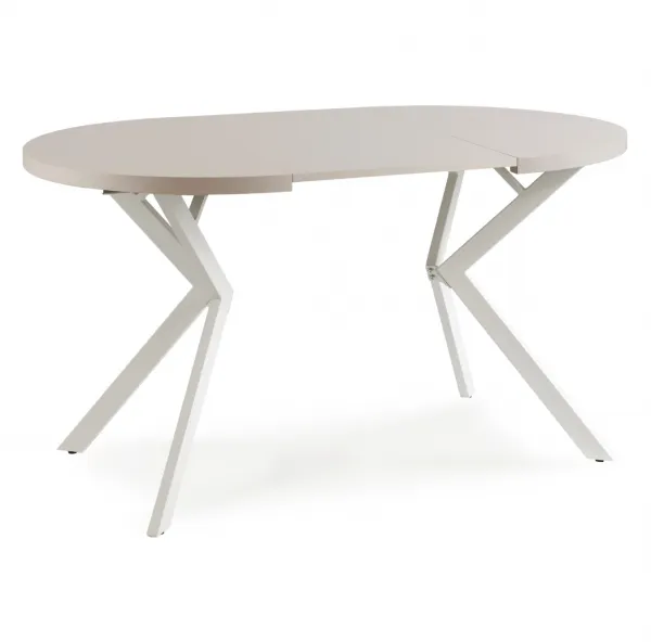 JAKS Okrúhly rozkladací stôl biely  90 - 190 cm kašmír Lugo