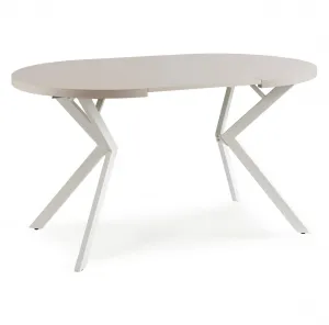 JAKS Okrúhly rozkladací stôl biely  90 - 190 cm kašmír Lugo