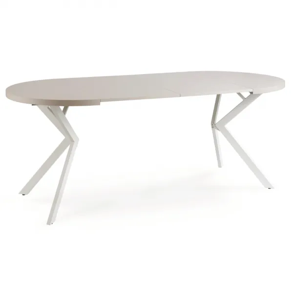 JAKS Okrúhly rozkladací stôl biely  90 - 190 cm kašmír Lugo