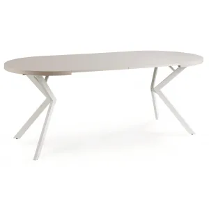 JAKS Okrúhly rozkladací stôl biely  90 - 190 cm kašmír Lugo