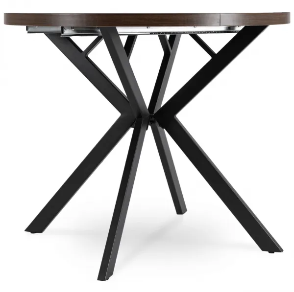 JAKS Okrúhly rozkladací stôl čierny 90 - 190 cm orech Lugo