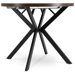JAKS Okrúhly rozkladací stôl čierny 90 - 190 cm orech Lugo