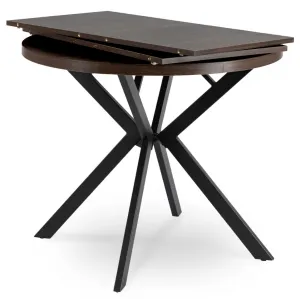 JAKS Okrúhly rozkladací stôl čierny 90 - 190 cm orech Lugo
