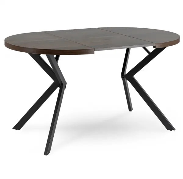JAKS Okrúhly rozkladací stôl čierny 90 - 190 cm orech Lugo