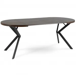 JAKS Okrúhly rozkladací stôl čierny 90 - 190 cm orech Lugo
