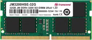 SODIMM DDR4 32GB 3200MHz TRANSCEND 2Rx8 2Gx8 CL22 1.2V