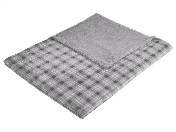 Livarno® Hebká deka z mikrovlákna (sivá/čierna)
