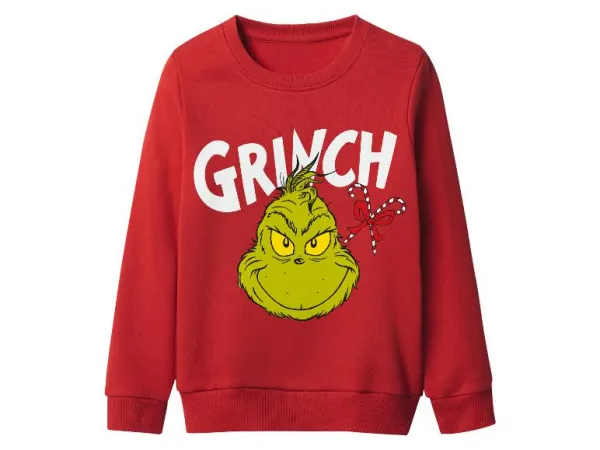 Dievčenská mikina Grinch (červená, 110/116)