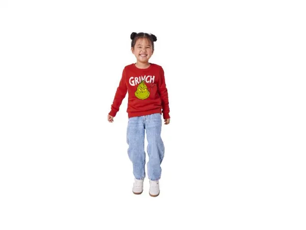 Dievčenská mikina Grinch (červená, 110/116)