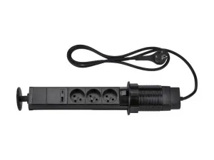 Tronic® Zásuvková lišta (stolná zásuvková lišta, čierna)