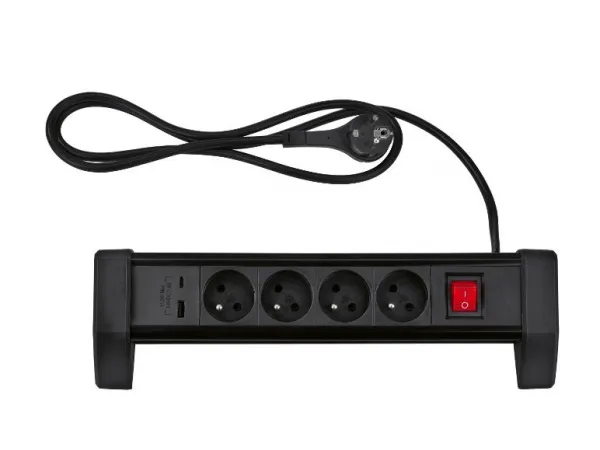 Tronic® Zásuvková lišta (zásuvková lišta, čierna)