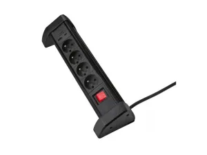 Tronic® Zásuvková lišta (zásuvková lišta, čierna)