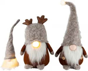 LED dekorácia Trio škriatkov, sada 3 ks