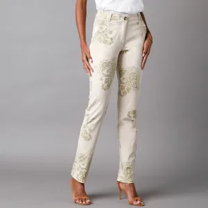 Chino nohavice s paisley potlačou