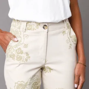 Chino nohavice s paisley potlačou