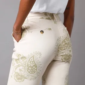 Chino nohavice s paisley potlačou