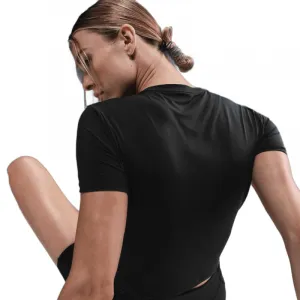 Dámske tréningové tričko s krátkym rukávom NIKE W NK ONE CLSC DF TWST SS TP WT BLACK WHITE