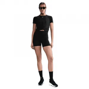 Dámske tréningové tričko s krátkym rukávom NIKE W NK ONE CLSC DF TWST SS TP WT BLACK WHITE