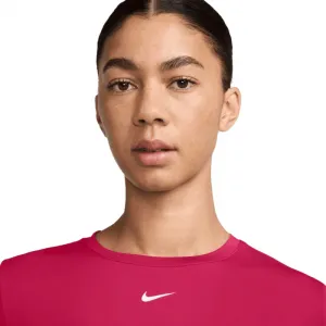 Dámske tréningové tričko s krátkym rukávom NIKE W NK ONE CLSC DF TWST SS TP WT RUSH PINK WHITE
