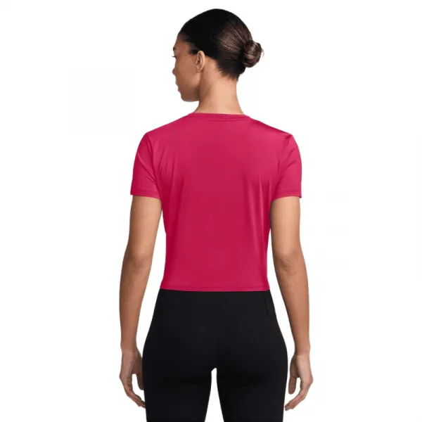 Dámske tréningové tričko s krátkym rukávom NIKE W NK ONE CLSC DF TWST SS TP WT RUSH PINK WHITE