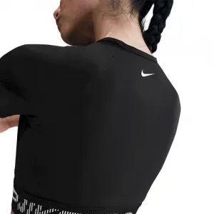 Dámske tréningové tričko s krátkym rukávom NIKE PRO W NP DF SS TOP TT GRX BLACK WHITE WHITE