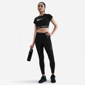 Dámske tréningové tričko s krátkym rukávom NIKE PRO W NP DF SS TOP TT GRX BLACK WHITE WHITE