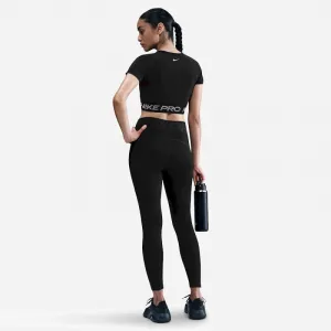 Dámske tréningové tričko s krátkym rukávom NIKE PRO W NP DF SS TOP TT GRX BLACK WHITE WHITE