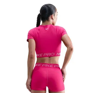 Dámske tréningové tričko s krátkym rukávom NIKE PRO W NP DF SS TOP TT GRX RUSH PINK PINK FOAM WHITE